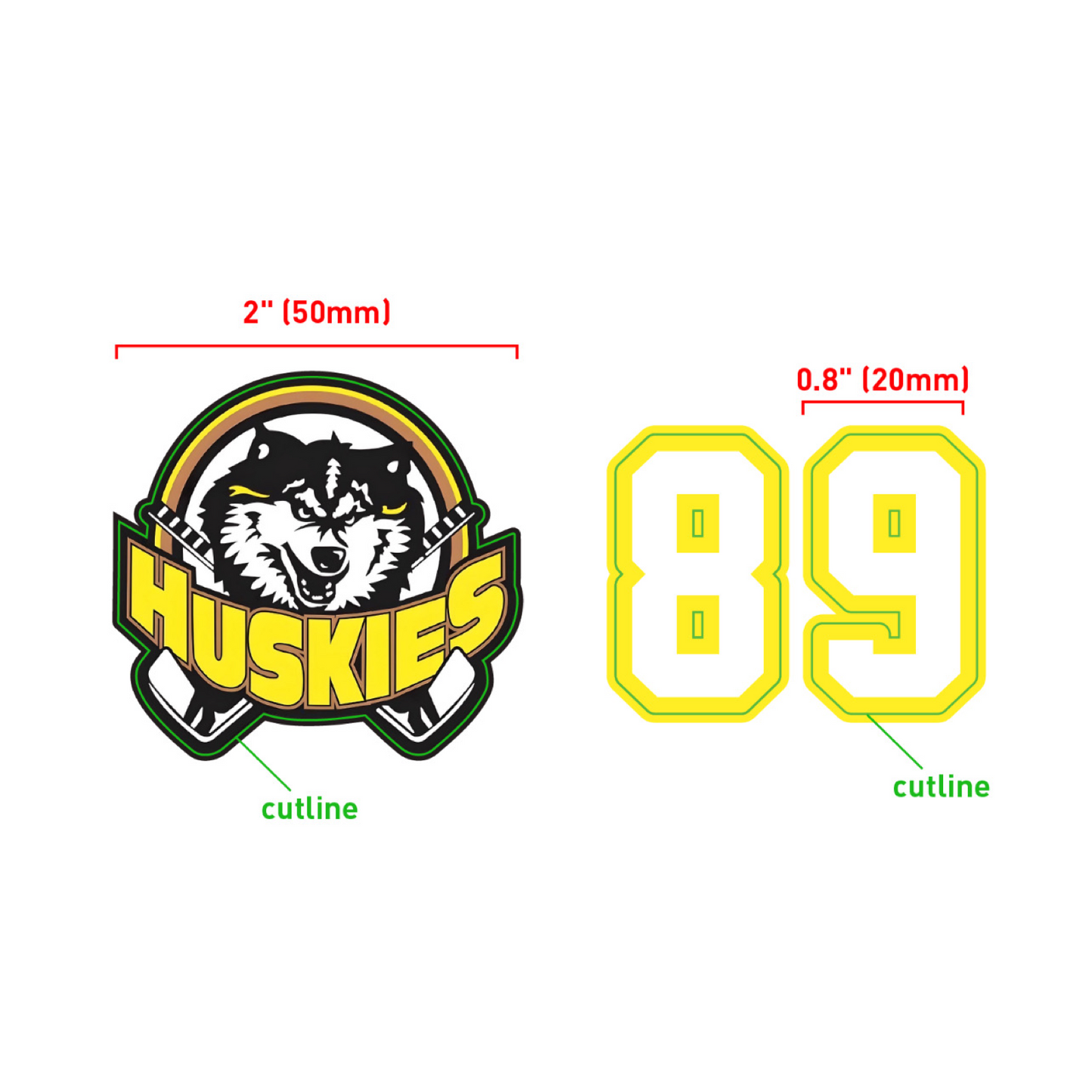 Huskies Helmet Stickers