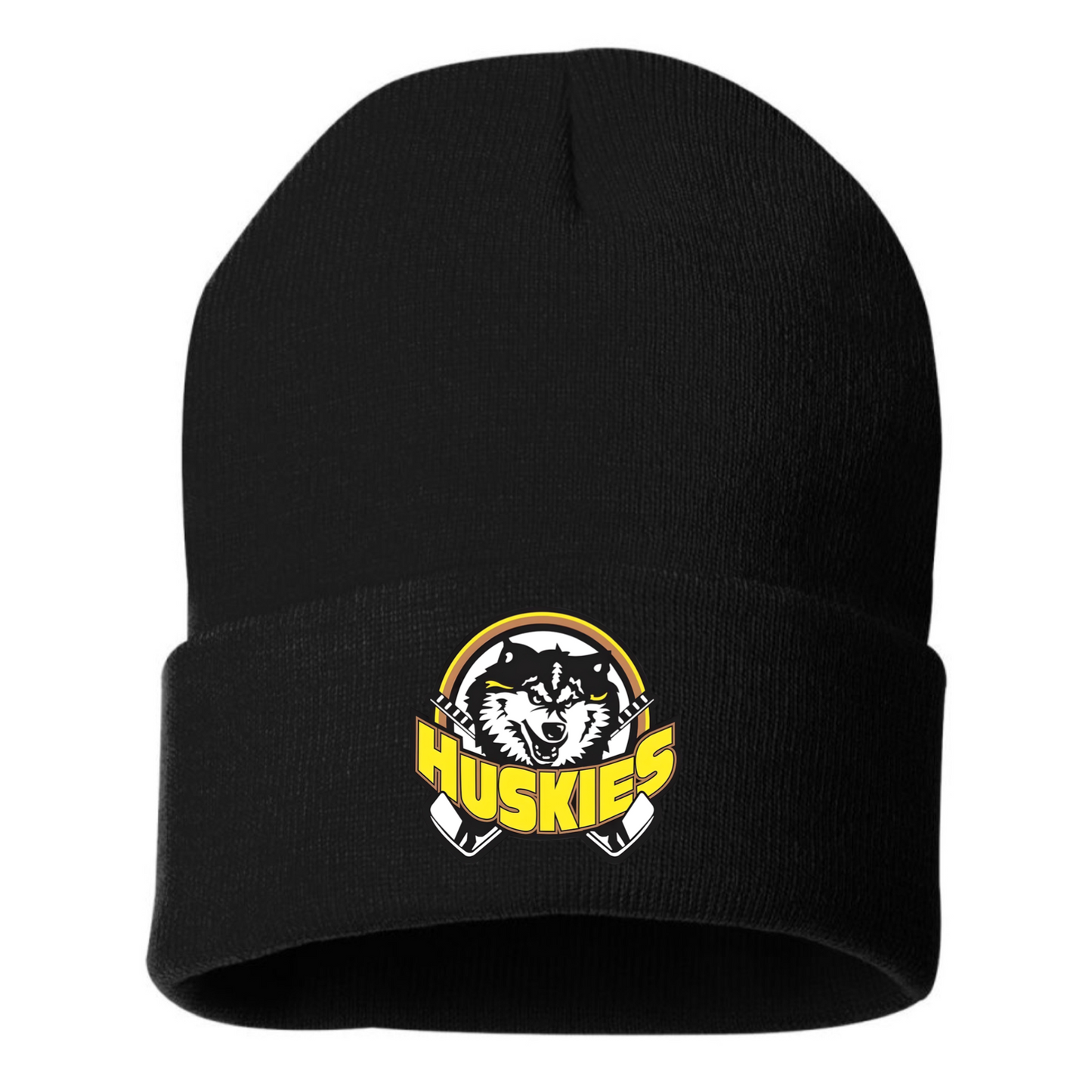 Huskies Black Beanie Style Toque